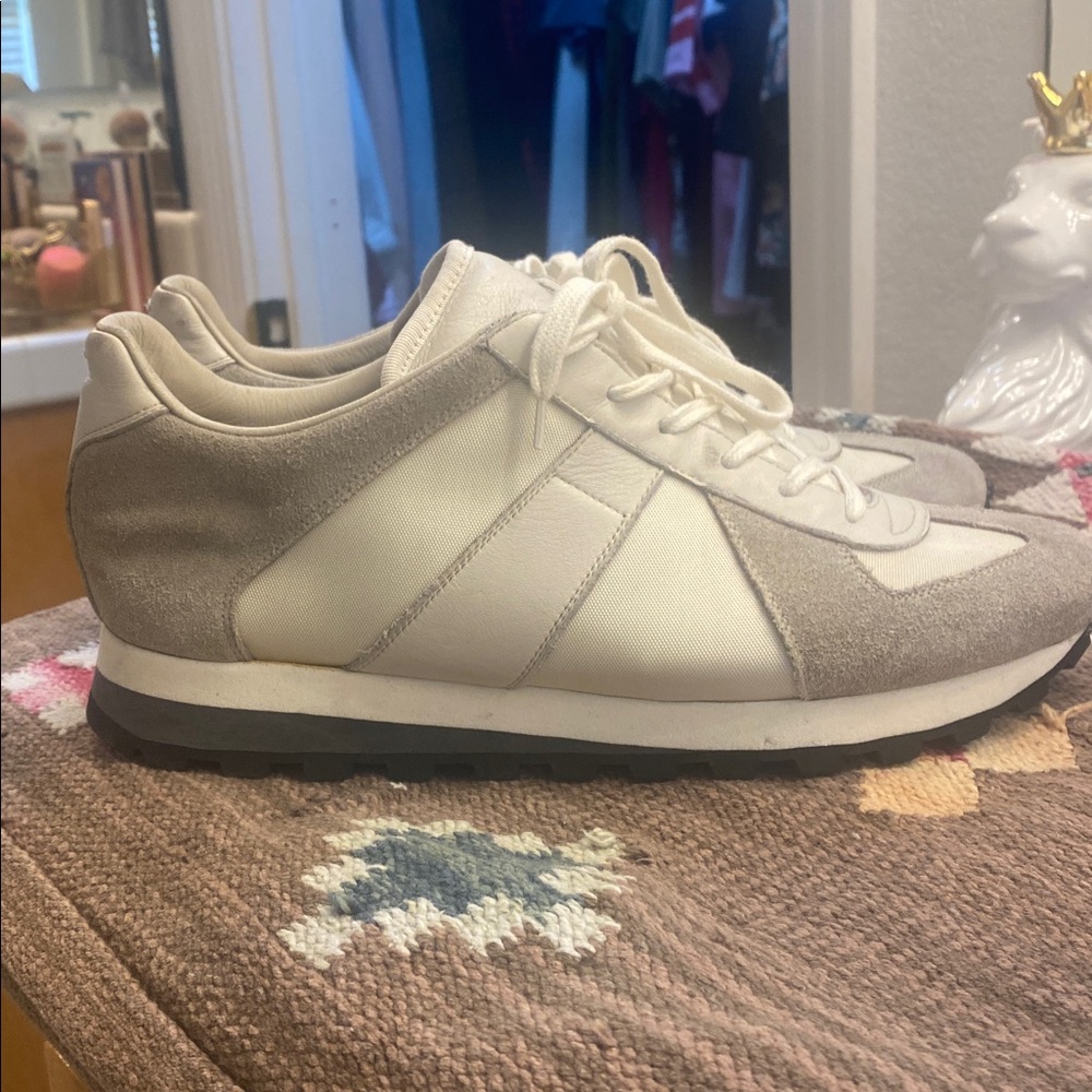 MM6 Maison Martin Margiela Cream and Gray Sneakers